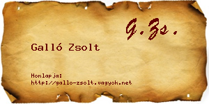 Galló Zsolt névjegykártya